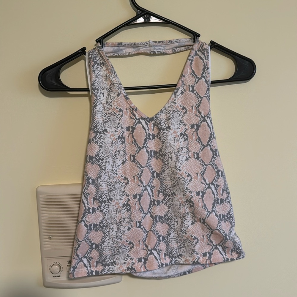 American Eagle Pink Snakeskin Halter Top
